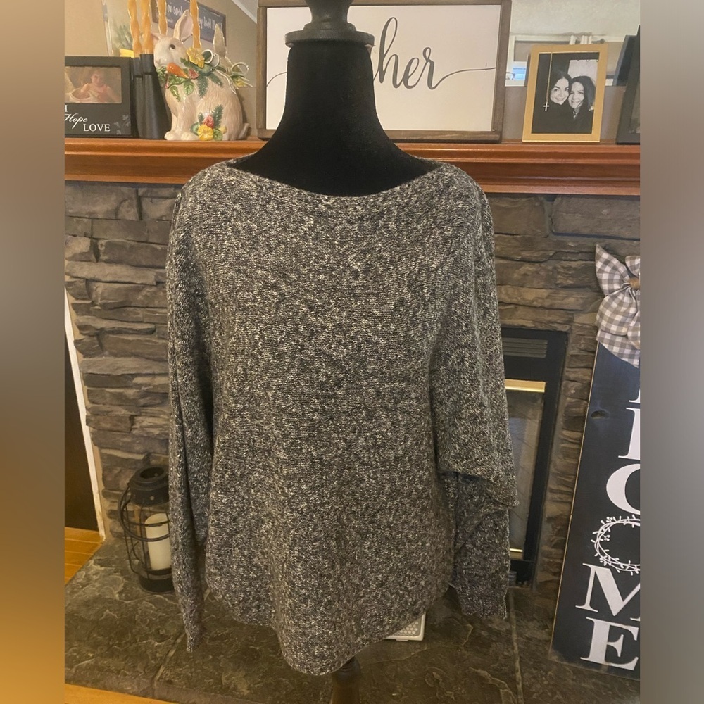 Ralph Lauren Marled Gray Batwing Sweater
